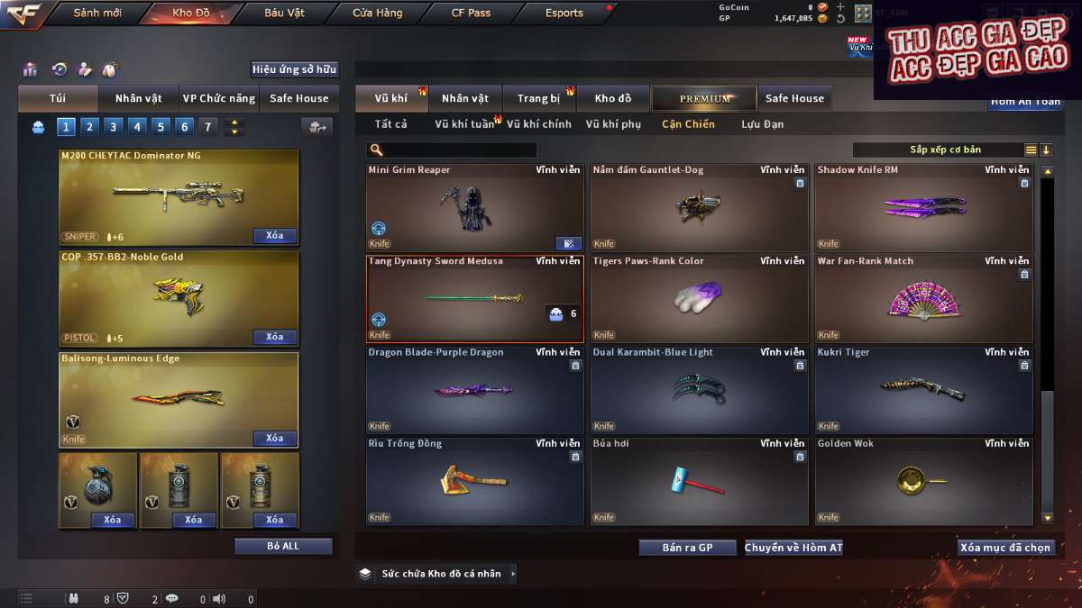 shop acc cf uy tin gia re